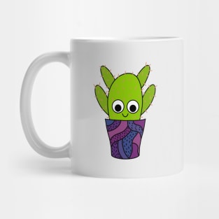 Cute Cactus Design #251: Thorny Cactus In Cute Pottery Mug